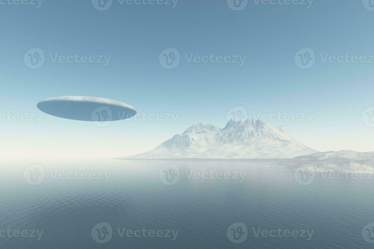 UFO flying over sea surface photo