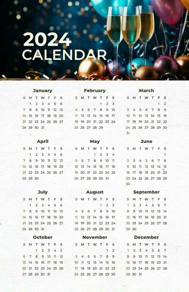 Elegant 2024 Calendar template