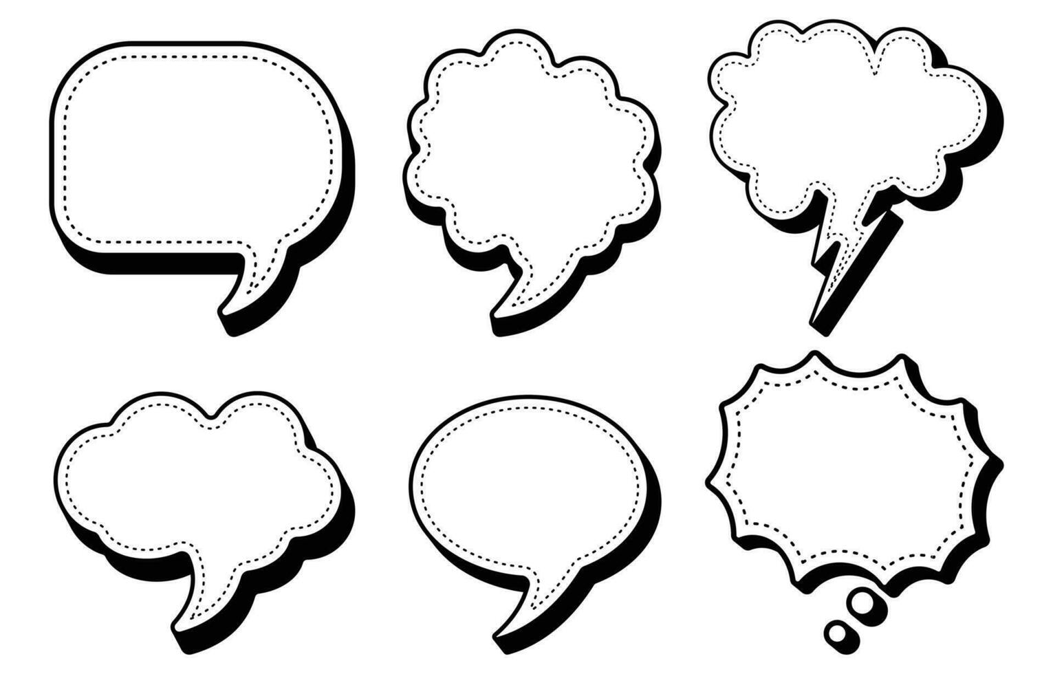 set of comic speech bubbles vector illustration