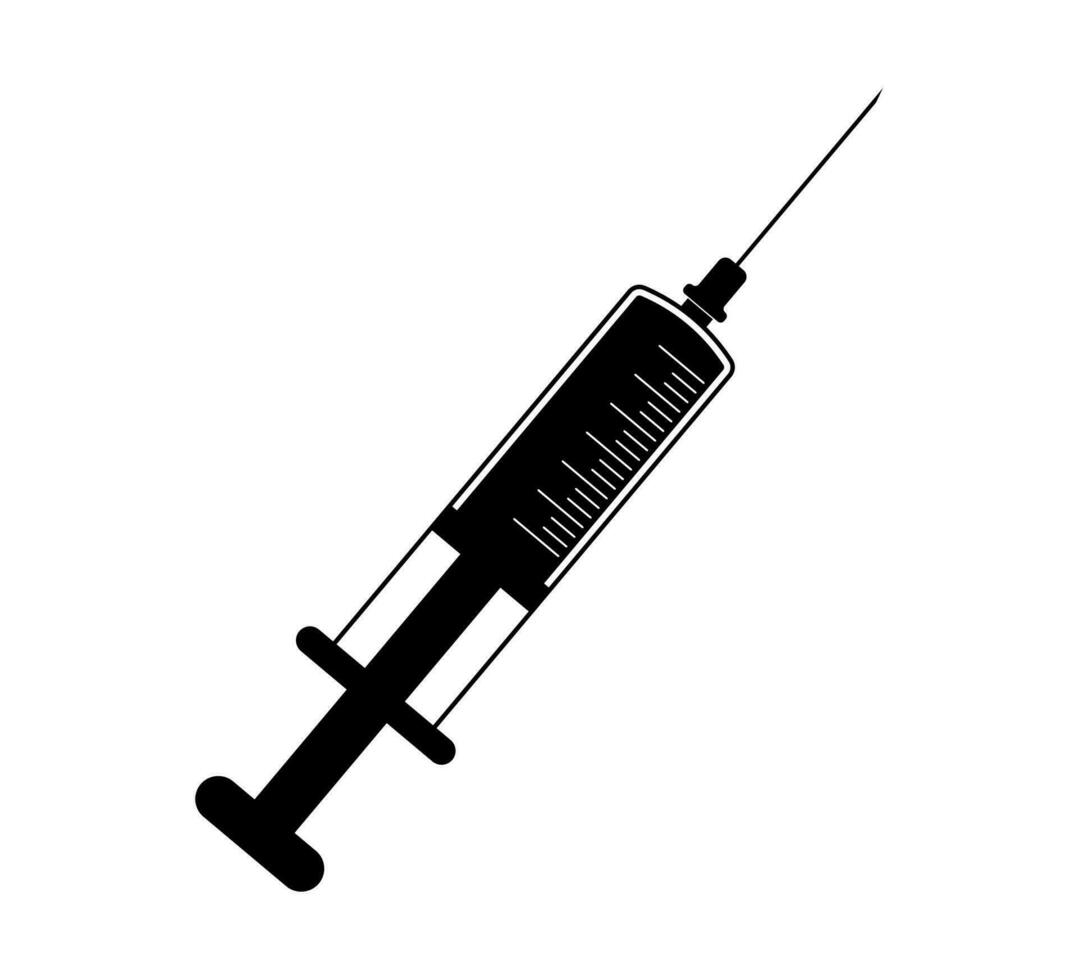 Syringe icon vector illustration. Doctors often use syringes to prevent and treat malignant diseases.