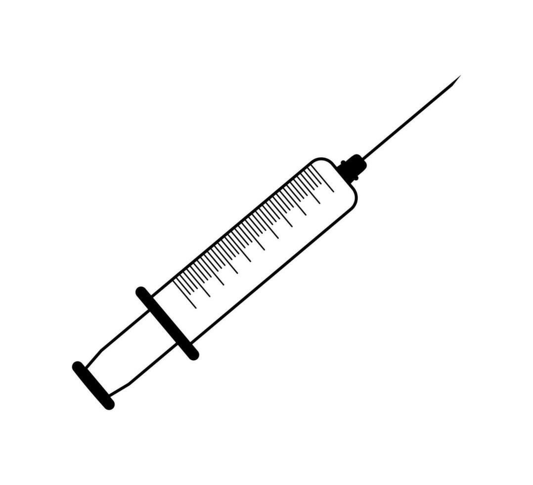 Syringe icon vector illustration. Doctors often use syringes to prevent and treat malignant diseases.