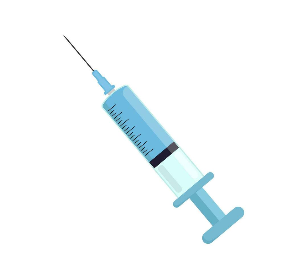 Syringe icon vector illustration. Doctors often use syringes to prevent and treat malignant diseases.