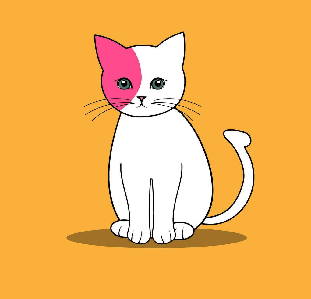 Vector of a cat design on white background. Pets, Animals.