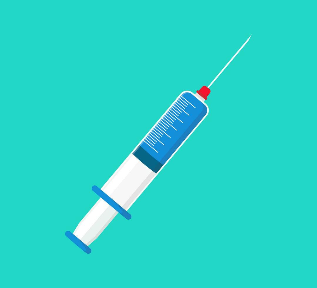 Syringe icon vector illustration. Doctors often use syringes to prevent and treat malignant diseases.