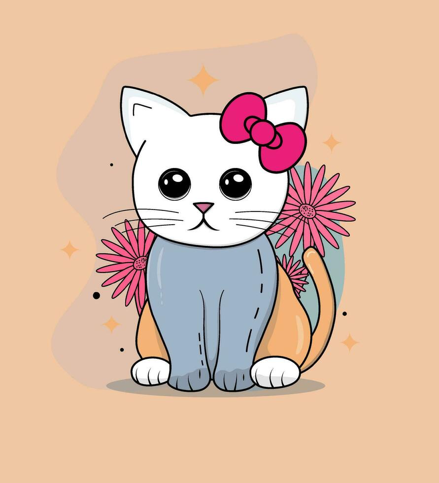 vector de un gato diseño en blanco antecedentes. mascotas, animales