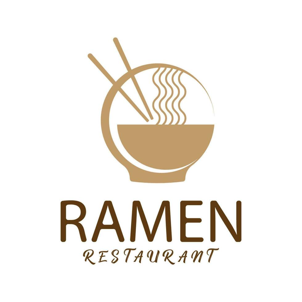 Ramen illustration logo vector