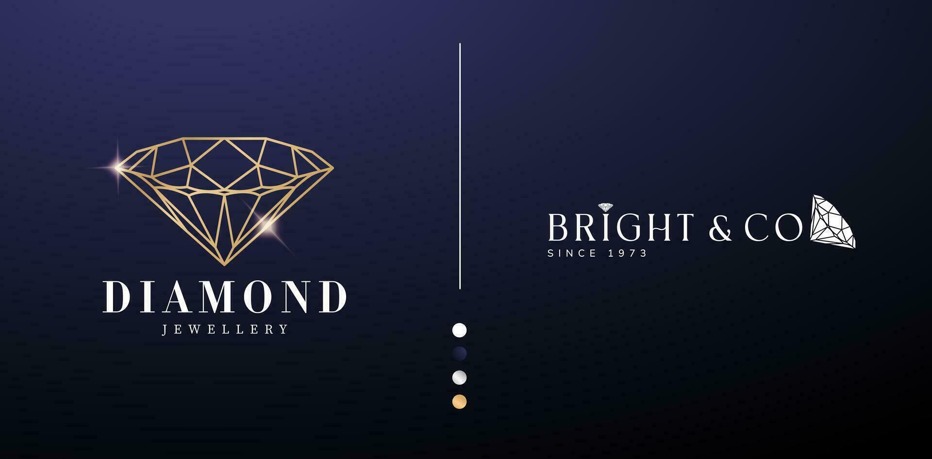 vector illustration Diamond Luxury jewelry logotype symbols isolated backgrounds for Branding and identity design, corporate mark logotype, Conceptual identity designs company, creative concepts signs