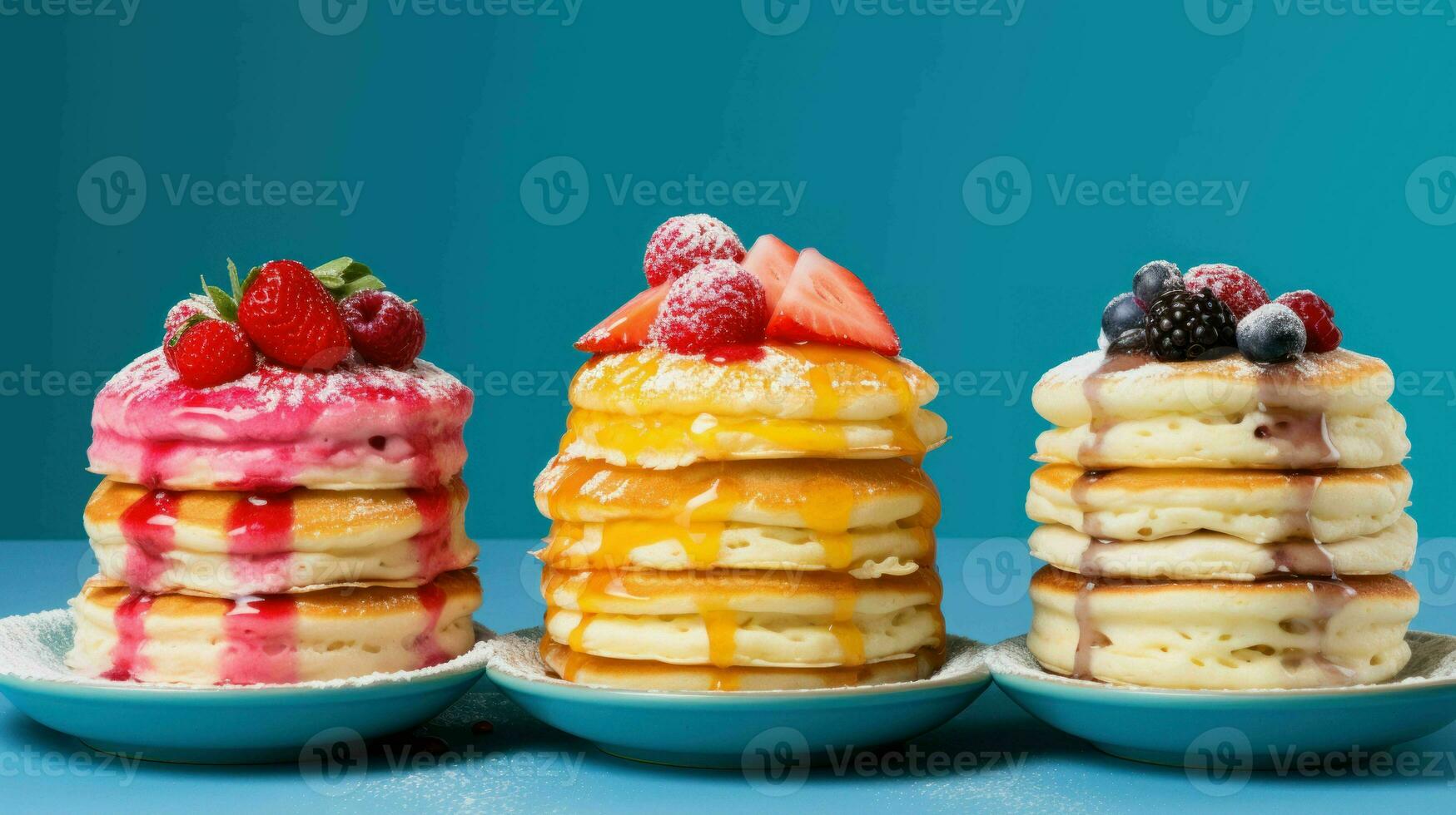 AI generated Delicious Fluffy Japanese Souffle Pancakes photo