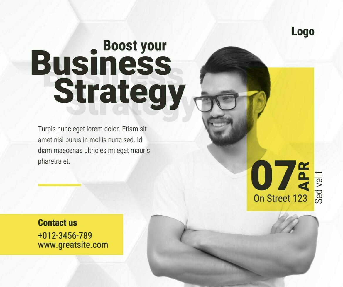 Yellow and Black Business Strategy Facebook Post template