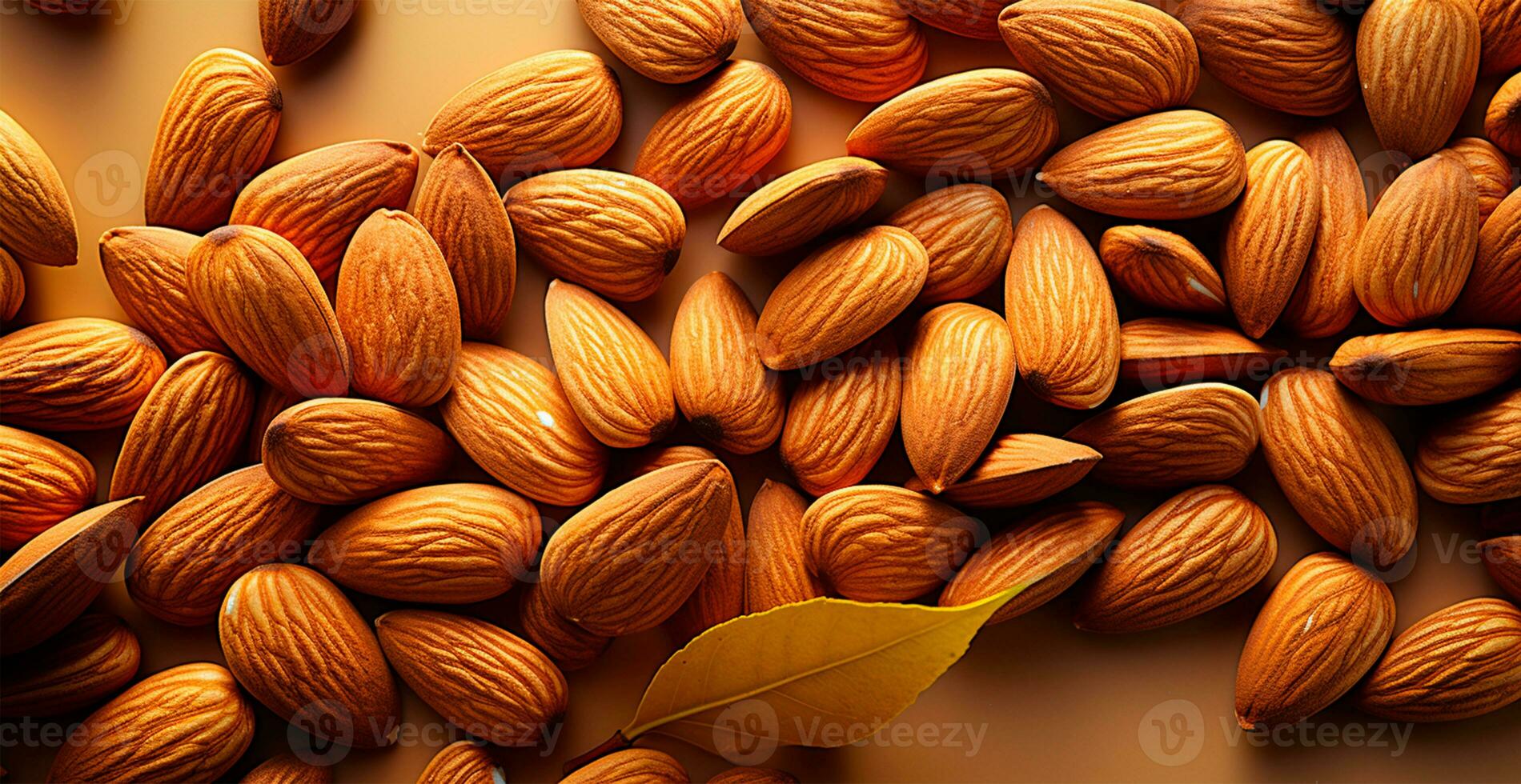 AI generated Roasted almonds, scattering of nuts - AI generated image photo