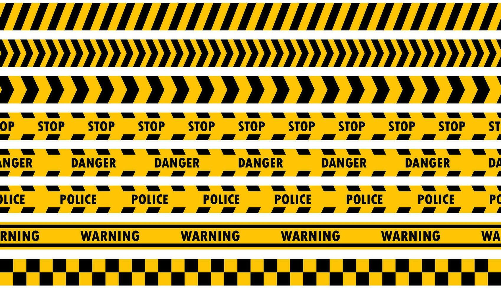 Warning label, warning tape, danger signs vector. vector