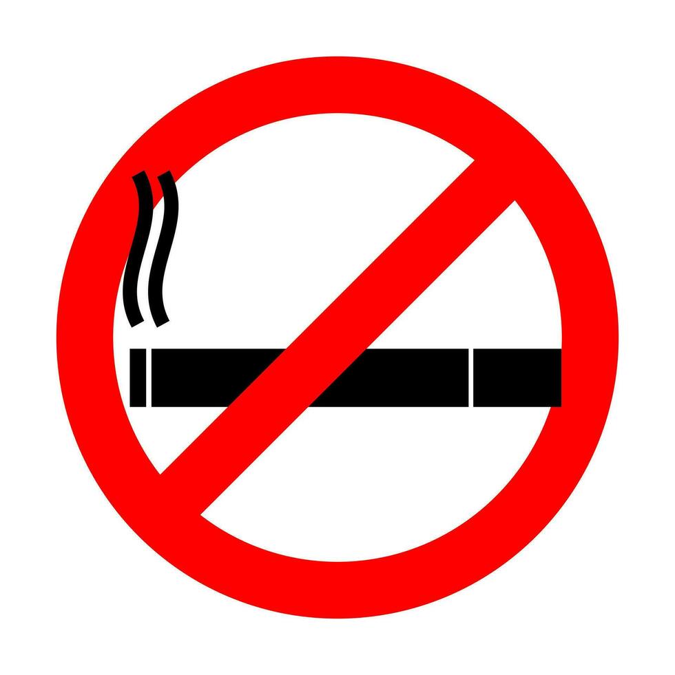 No smoking sign, isolated on the background. vector