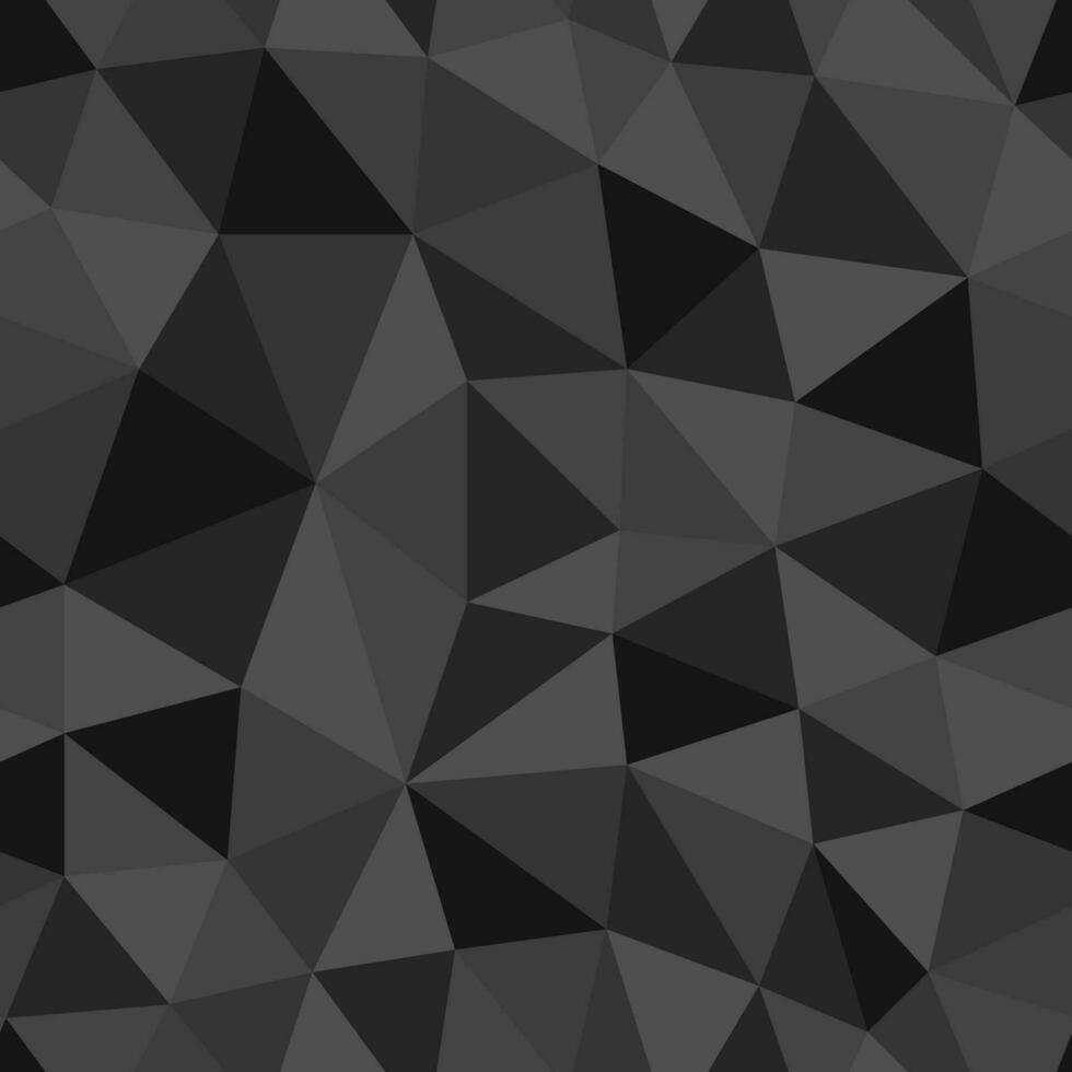 Seamless polygonal background image in black tones. vector