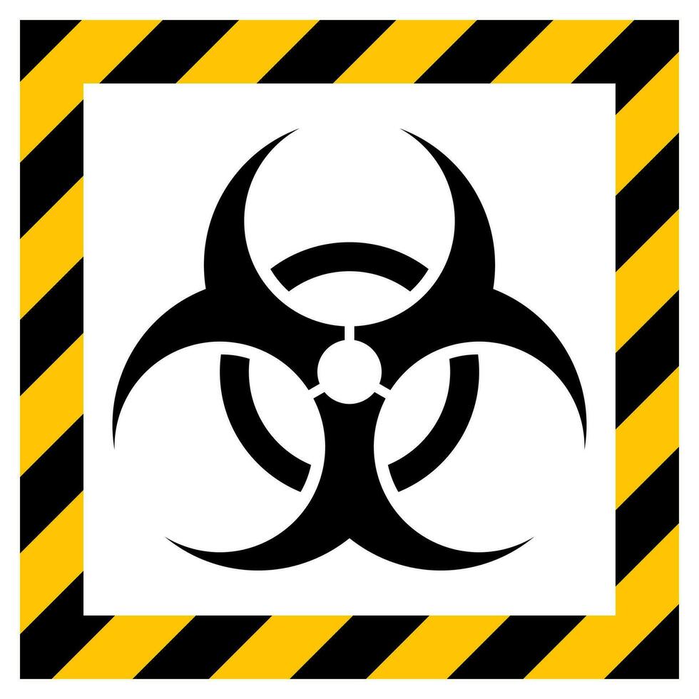 Yellow sign warning bio hazard, vector illustration.