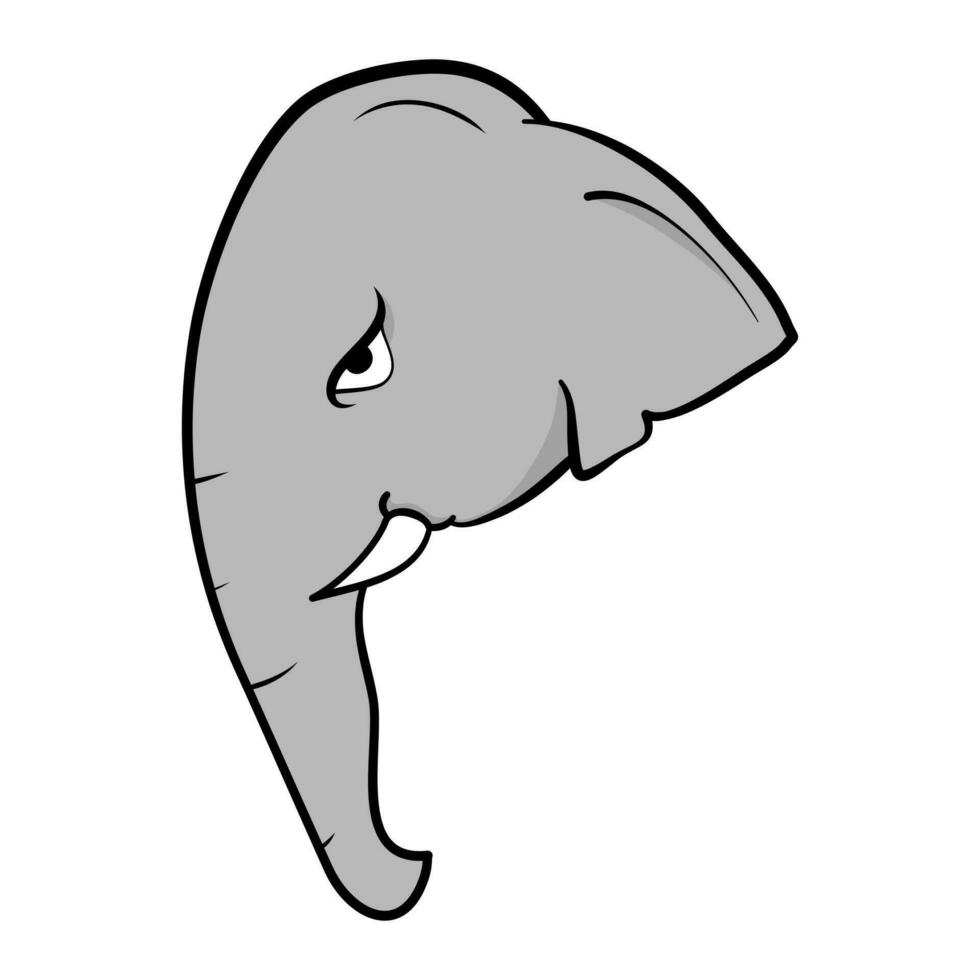 Elephant logo placed on a white background, vector illustration.