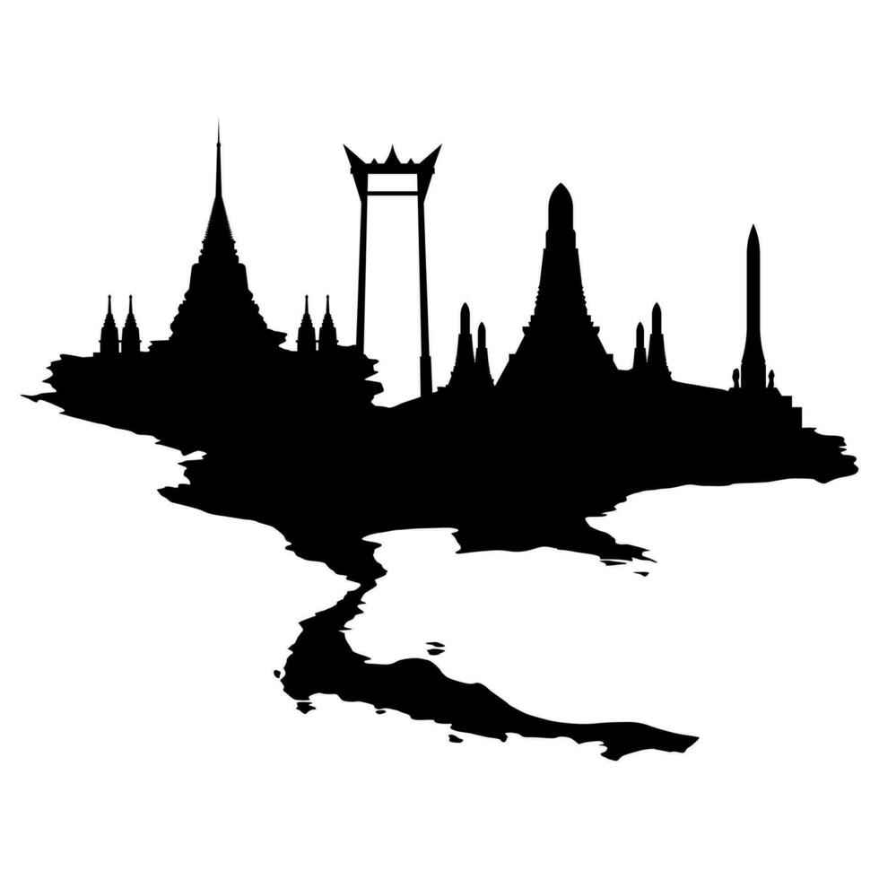 The silhouette of the landmark Thailand vector