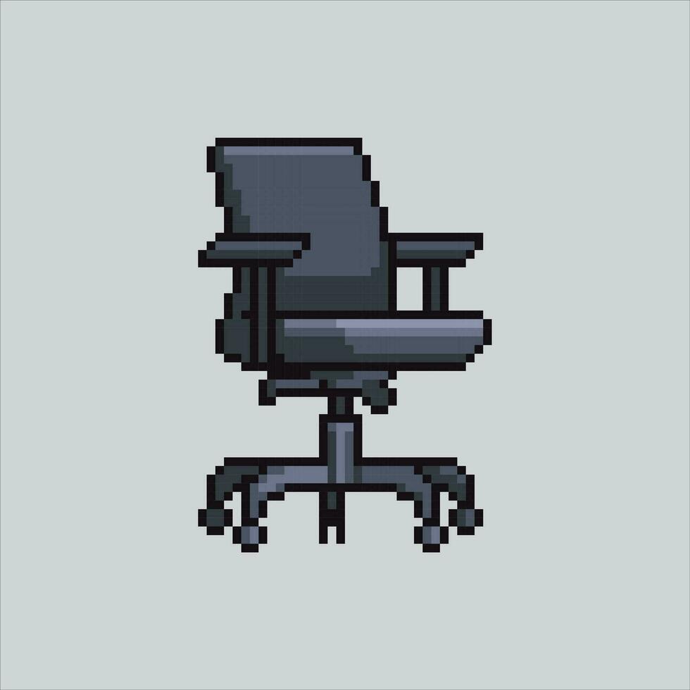 Pixel art illustration Work Chair. Pixelated Work chair. Work Office Chair pixelated for the pixel art game and icon for website and video game. old school retro. vector