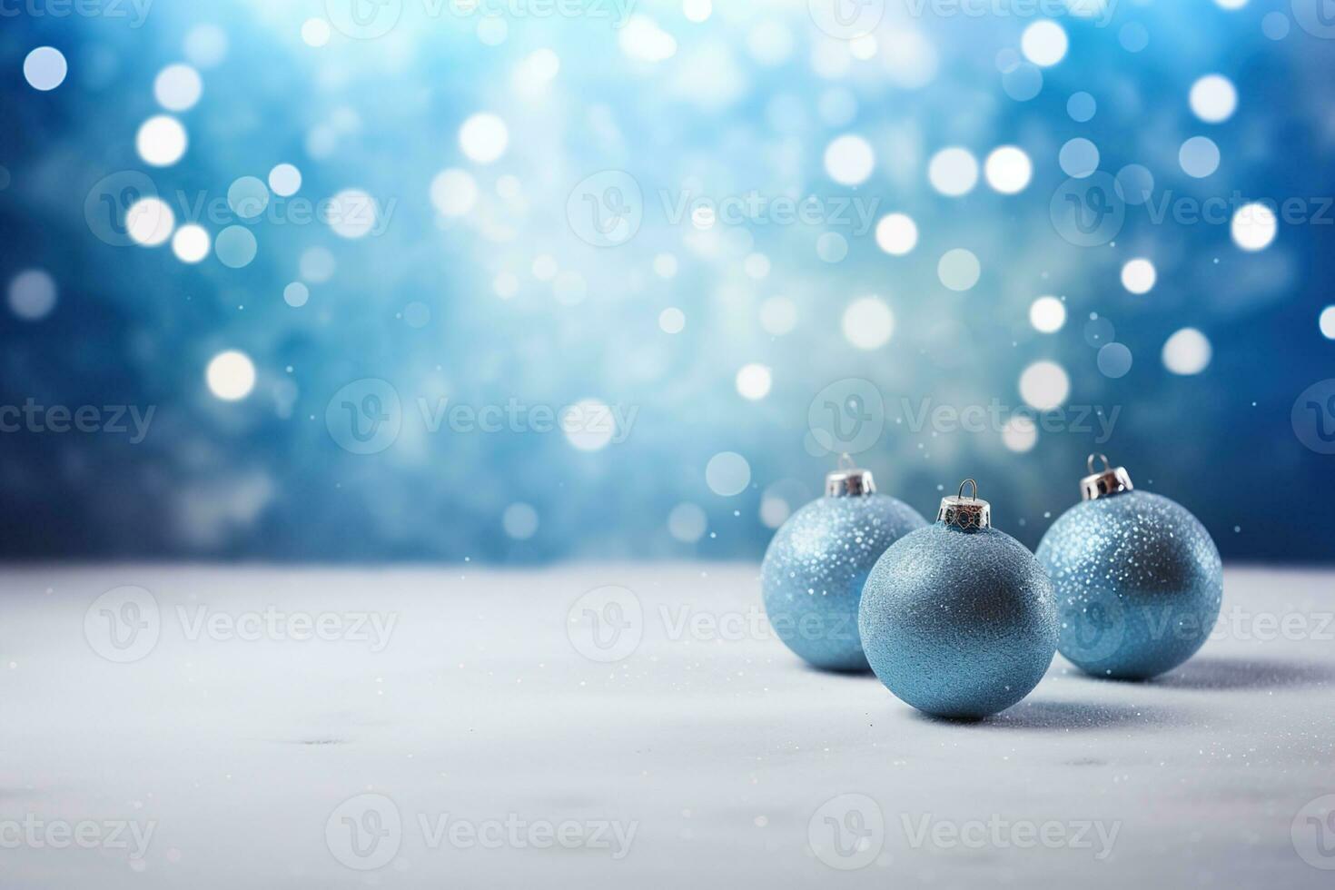 AI generated Christmas minimalist background, winter illustration with Christmas tree and toys balls, AI generated photo