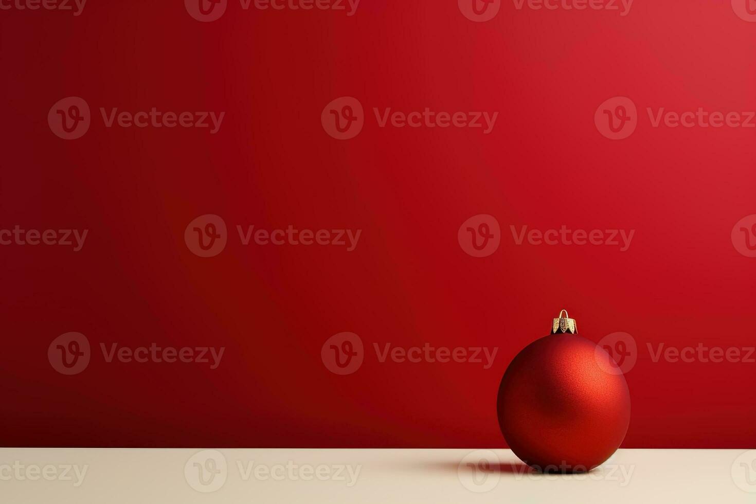 AI generated Christmas minimalist background, winter illustration with Christmas tree and toys balls, AI generated photo