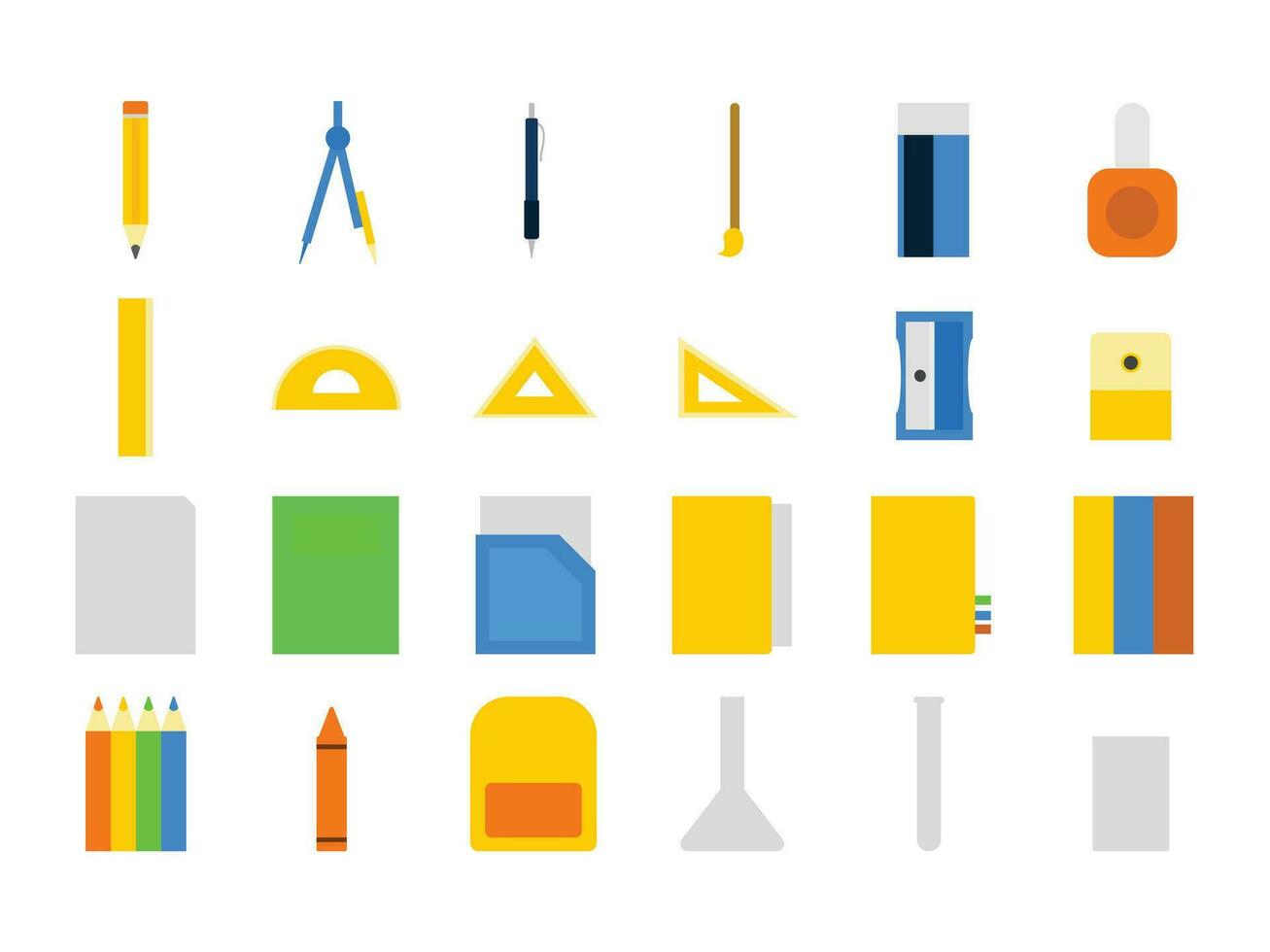 school icon set.  vector graphic elements.  education