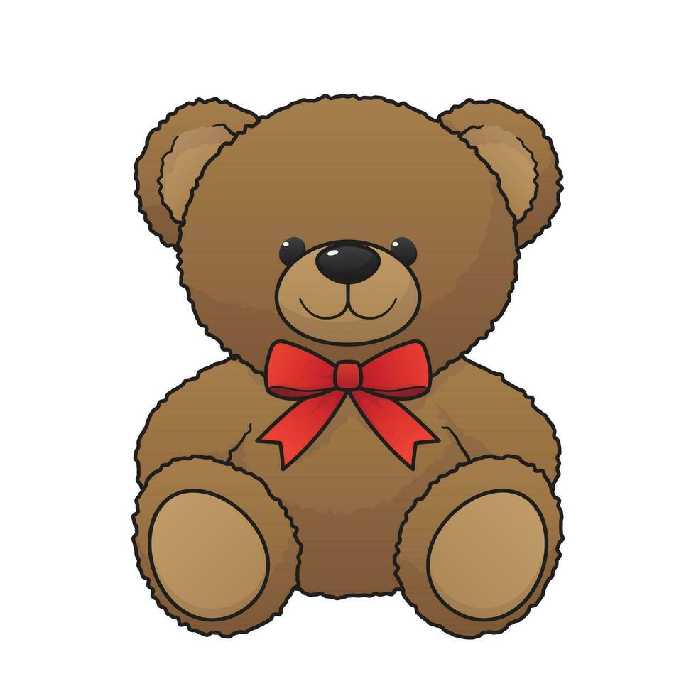 teddy bear vector.  cute doll illustration vector