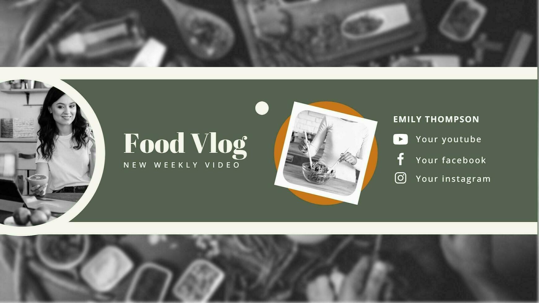 Food Blogger Youtube Cover template