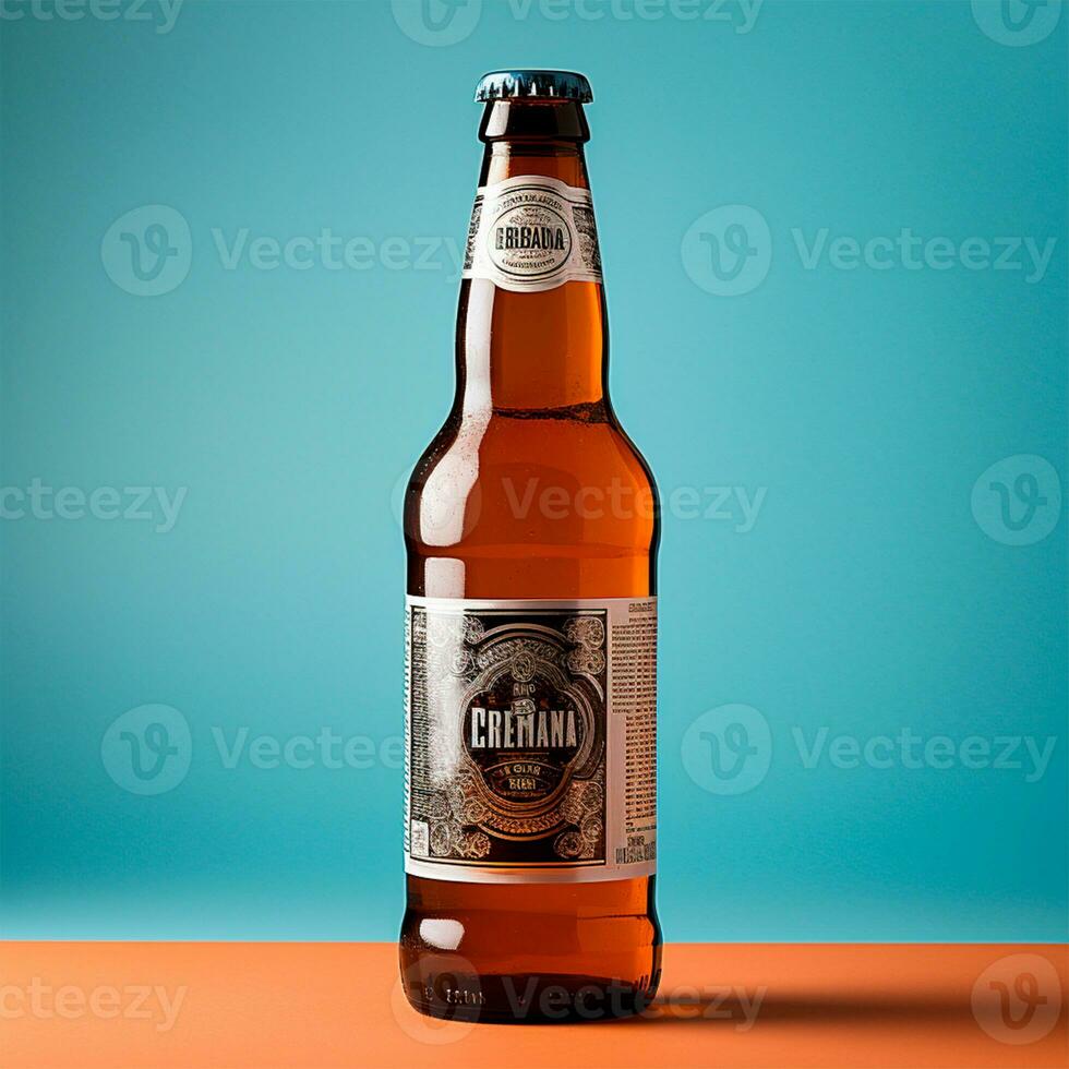 AI generated Bottle of fresh light beer - AI generated image photo