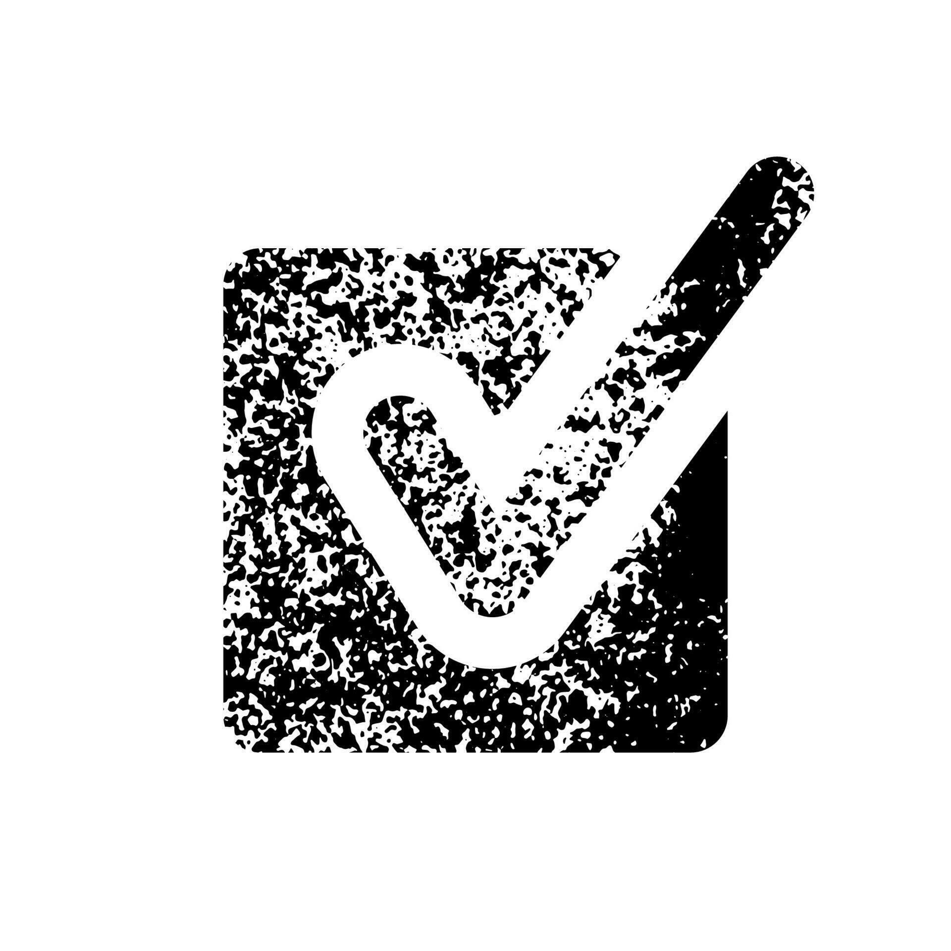 Check Mark Icon. Paint Brush Tick, Grunge Checkmark In Checkbox