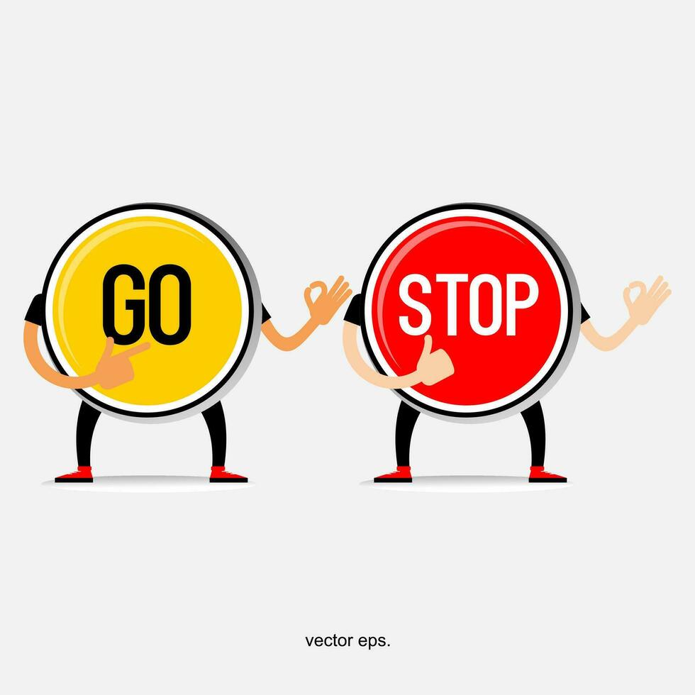 go and stop sign vector illustration