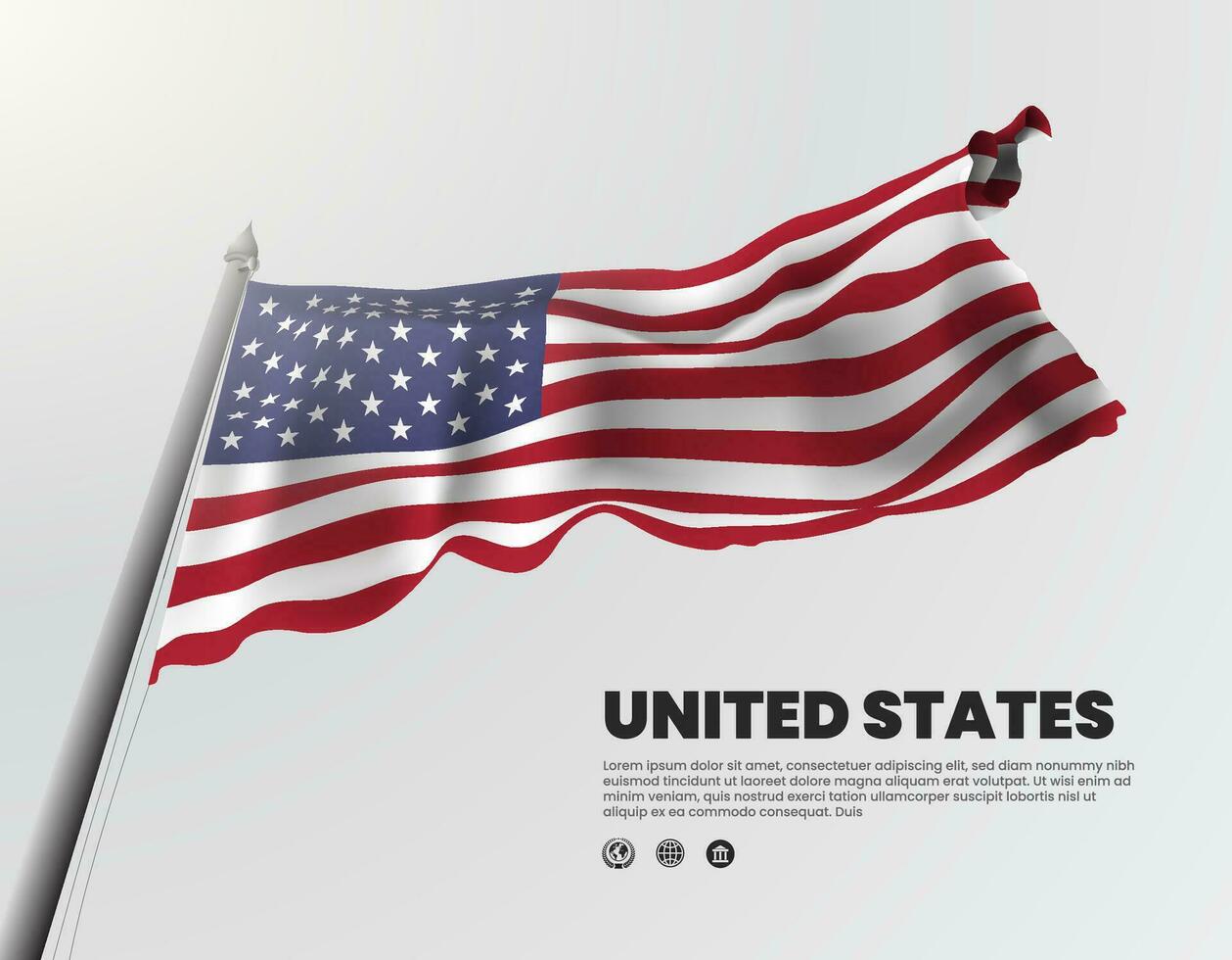 unido estados bandera revoloteando vector