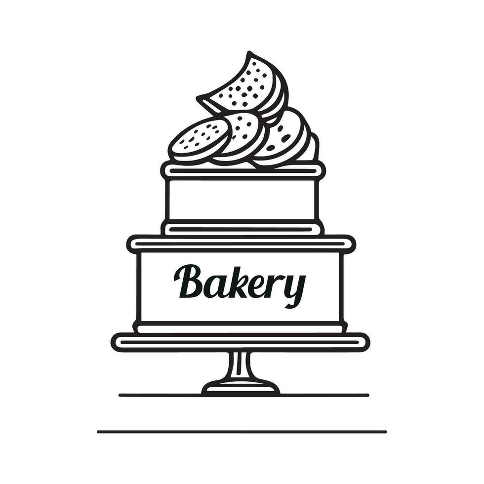 Sweet cake logo for any business especially for cakery, bakery, cake shop, cafe. vector