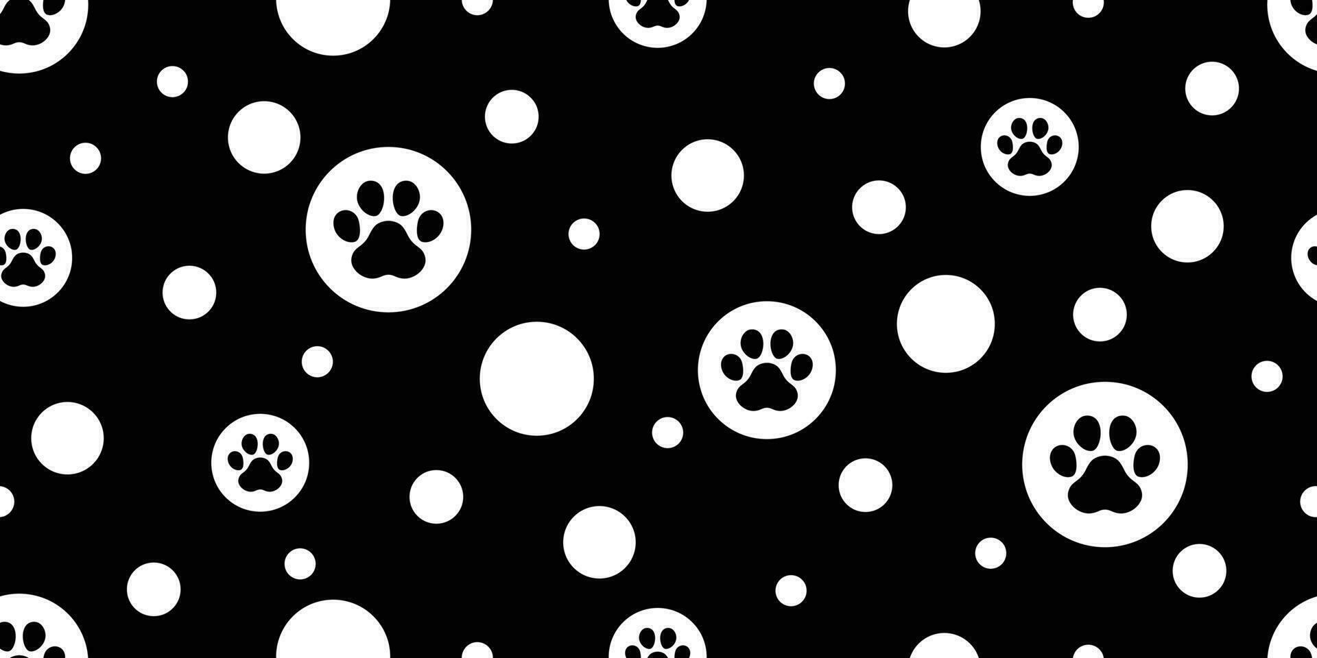 dog paw seamless pattern footprint vector polka dot french bulldog icon cartoon scarf isolated repeat wallpaper tile background illustration doodle design