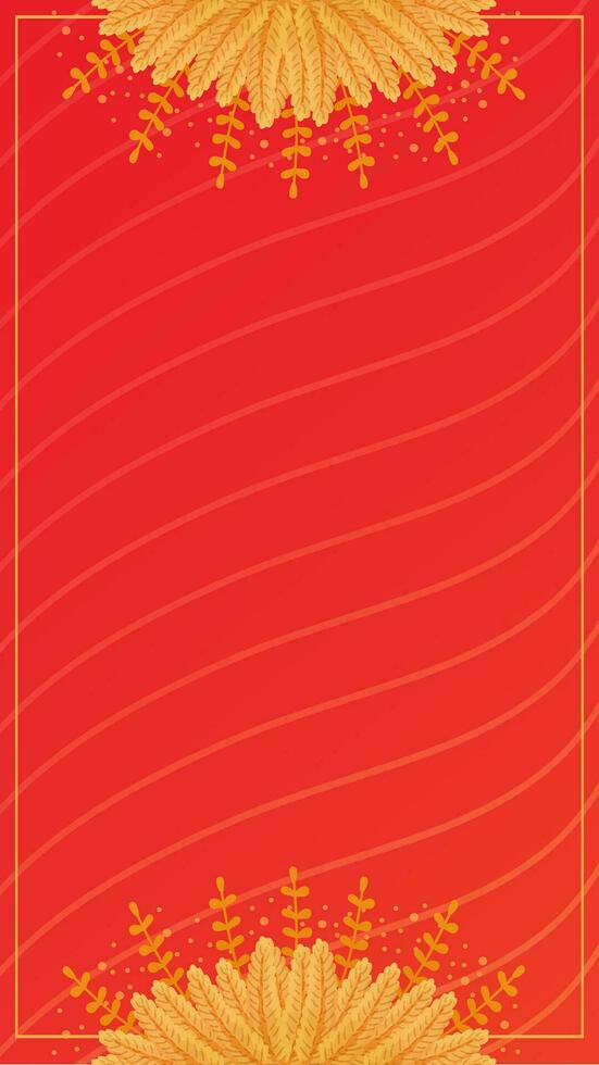 Red with gold Christmas story frame template. vector