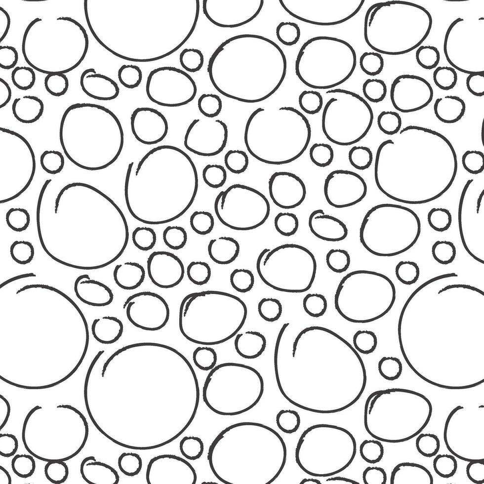 Childlike bubbles seamless pattern. Texture made in hand drawn pencil style. vector