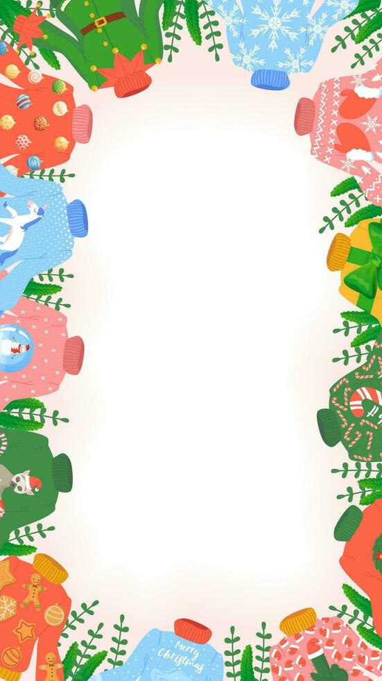 Christmas ugly sweater party story frame template with copy space. 35081714 Vector Art at Vecteezy