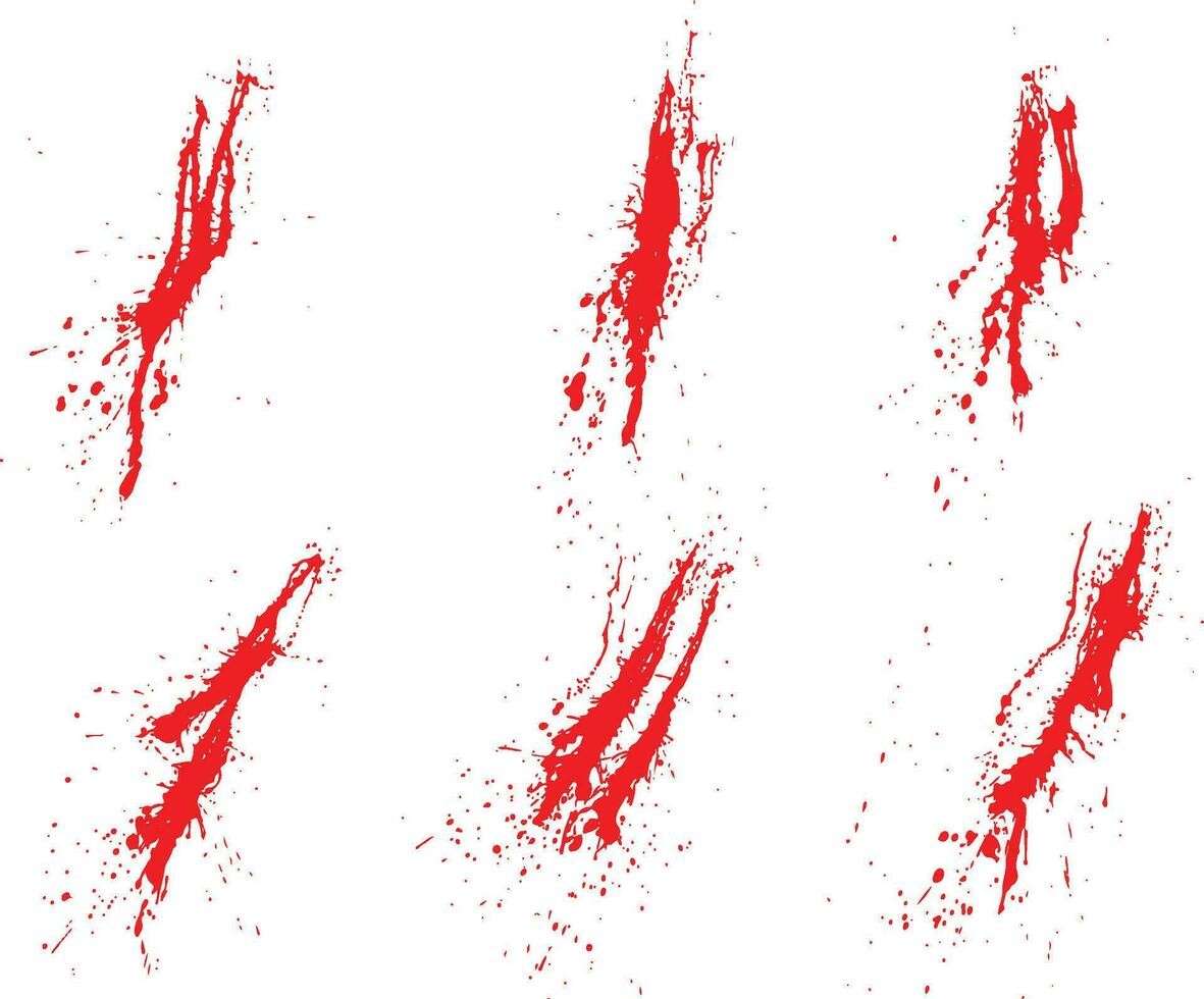 Red killer blood splatter vector collection