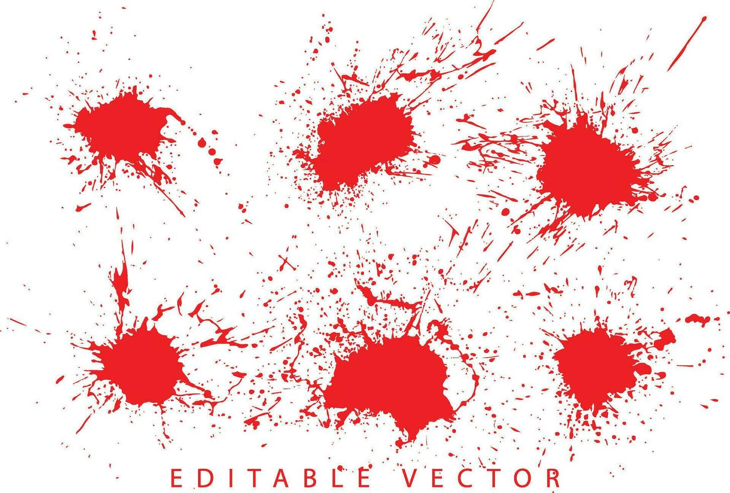 Bleeding red spatter vector set