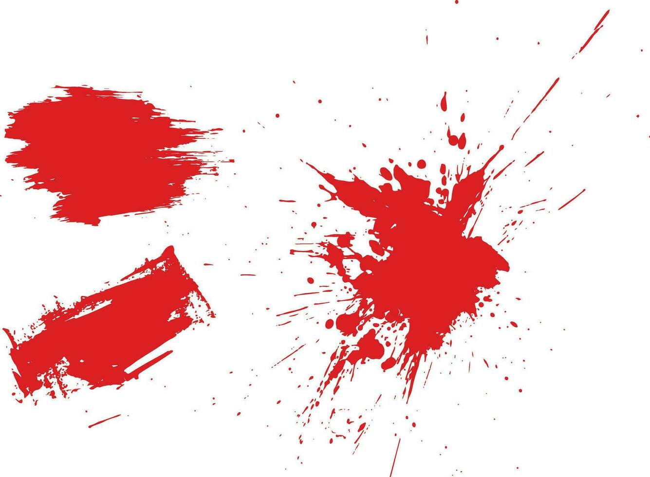 Red horror blood ink splatter background set vector
