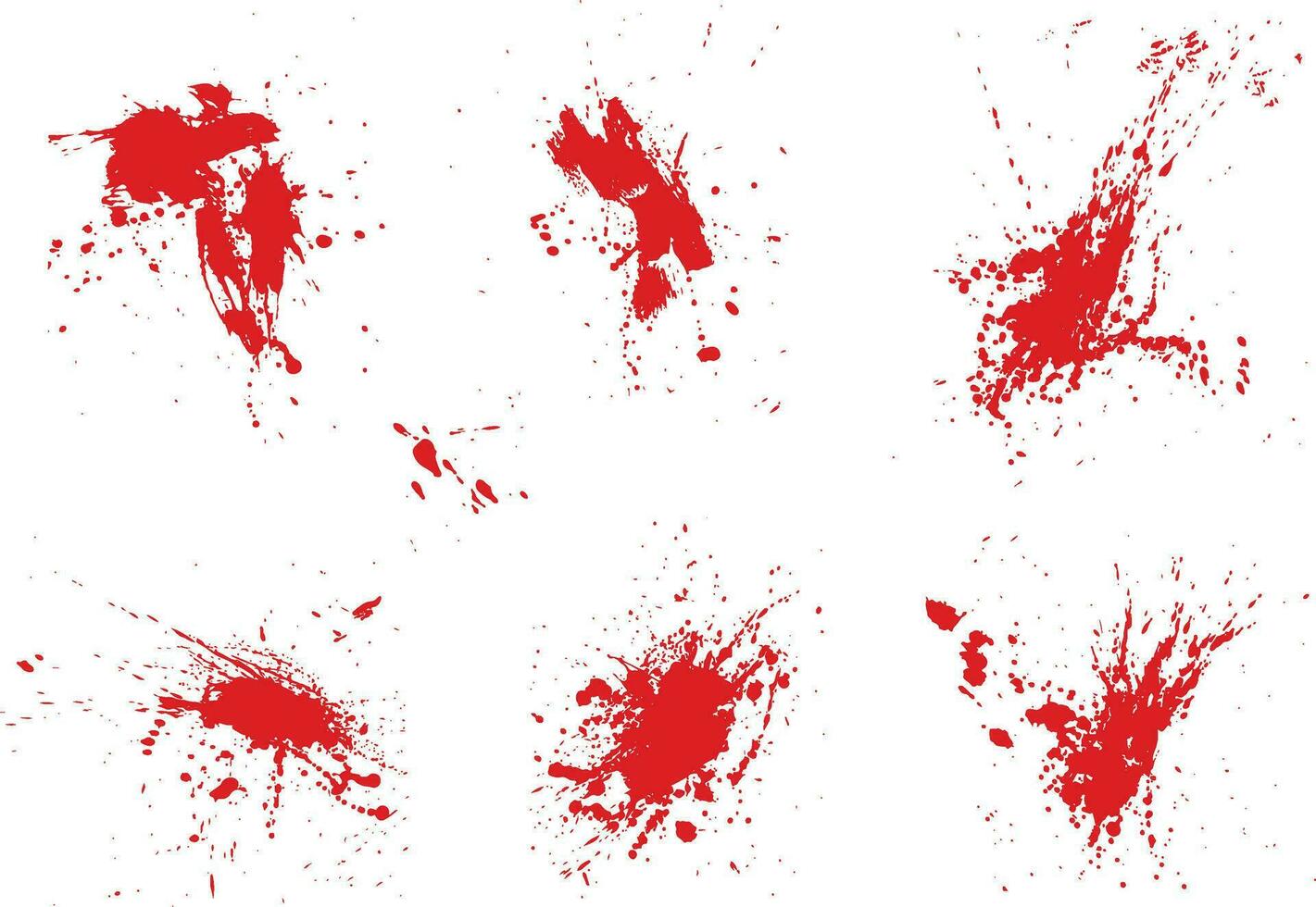 Blood set of paint splatter bleeding background vector