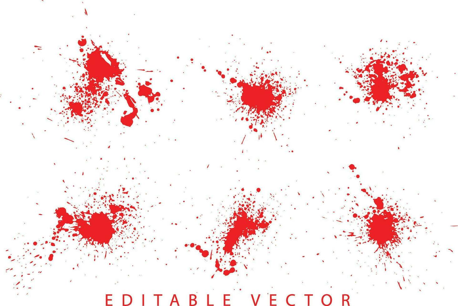 Collection of red bleeding ink splatter vector