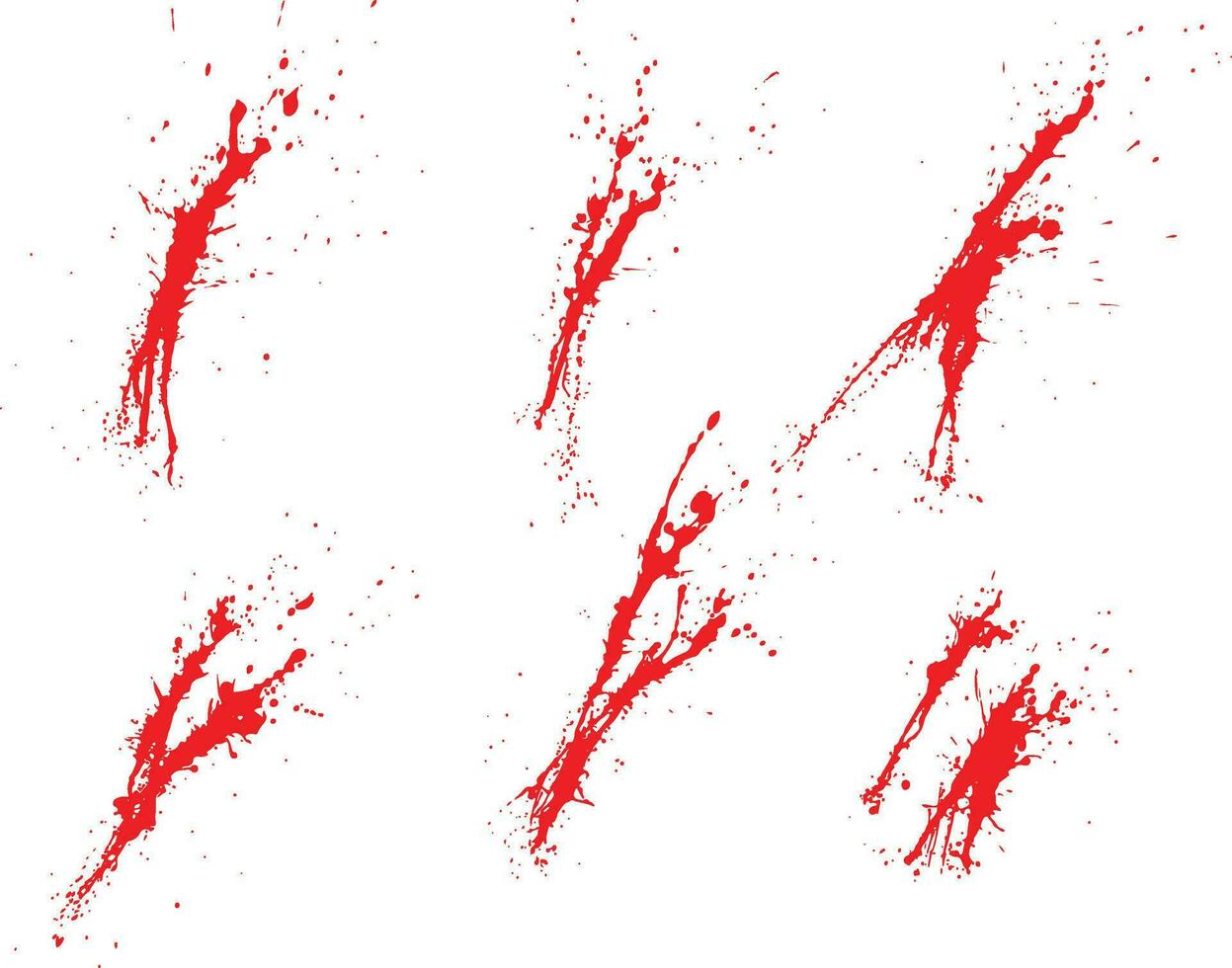 Blood splat horror paint vector collection