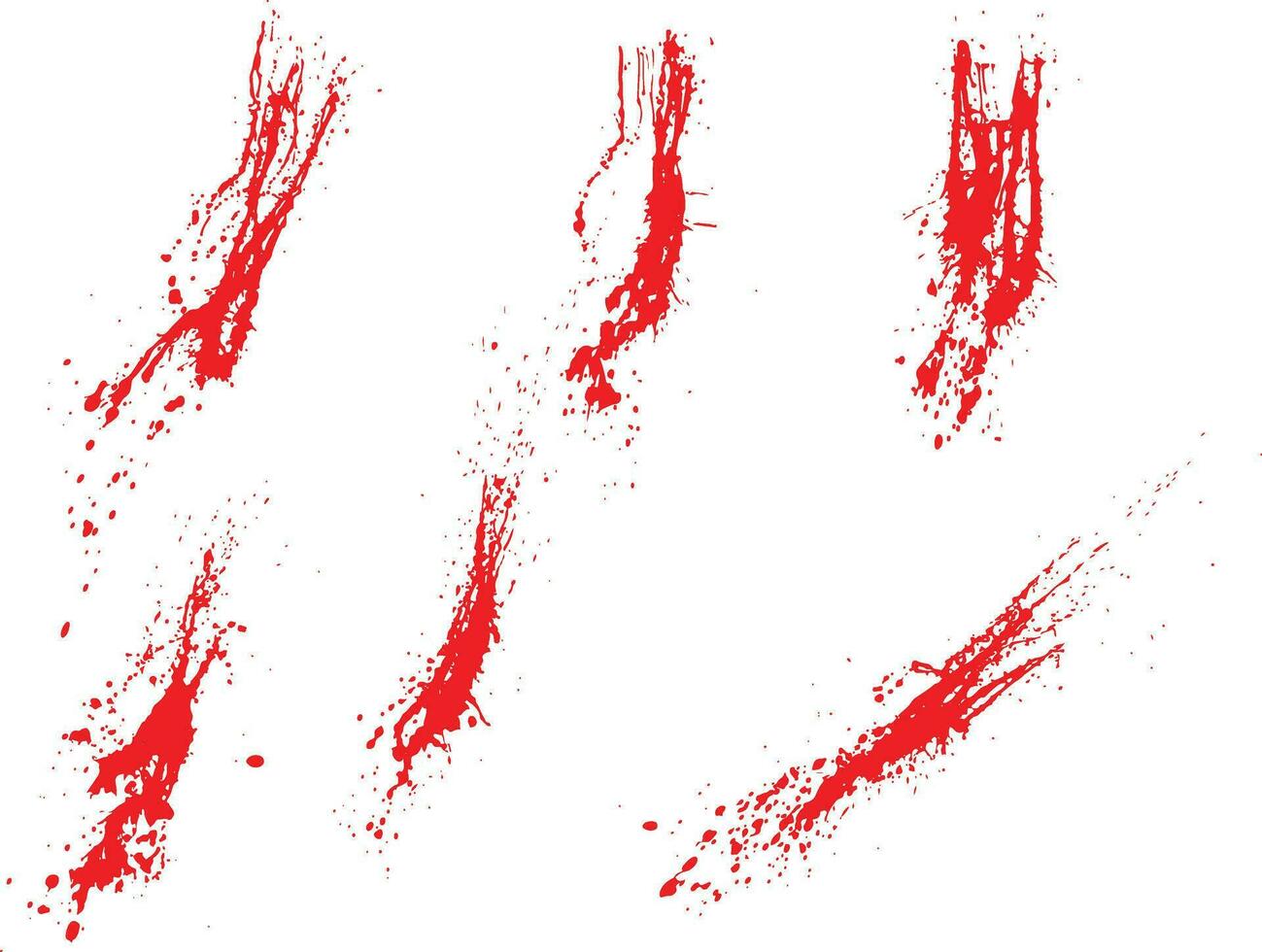 Handmade red blood ink splatter set vector