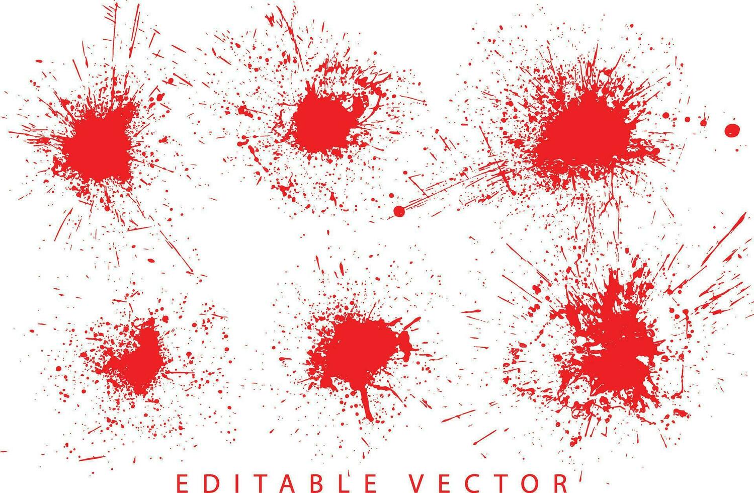 Various bloody red paint vector set
