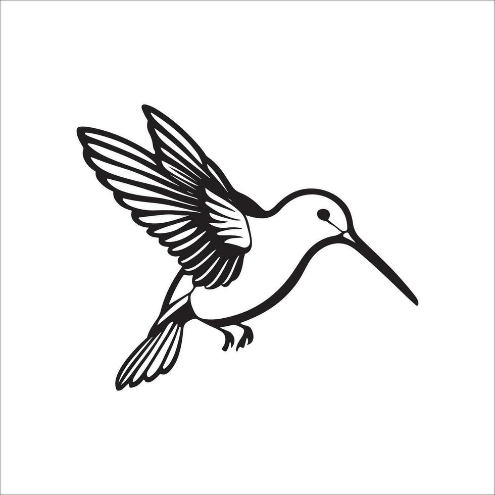 Black and white illustration for coloring page animals, bird. vector