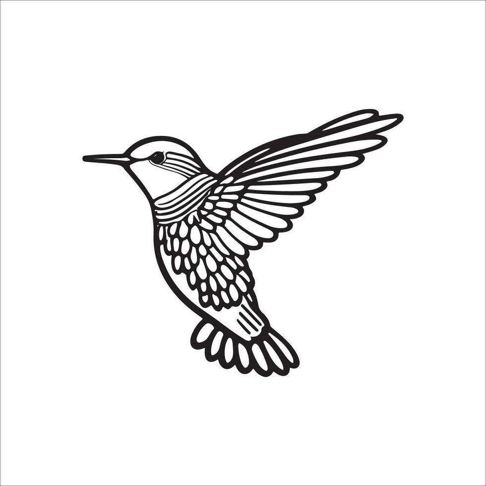 Black and white illustration for coloring page animals, bird. vector