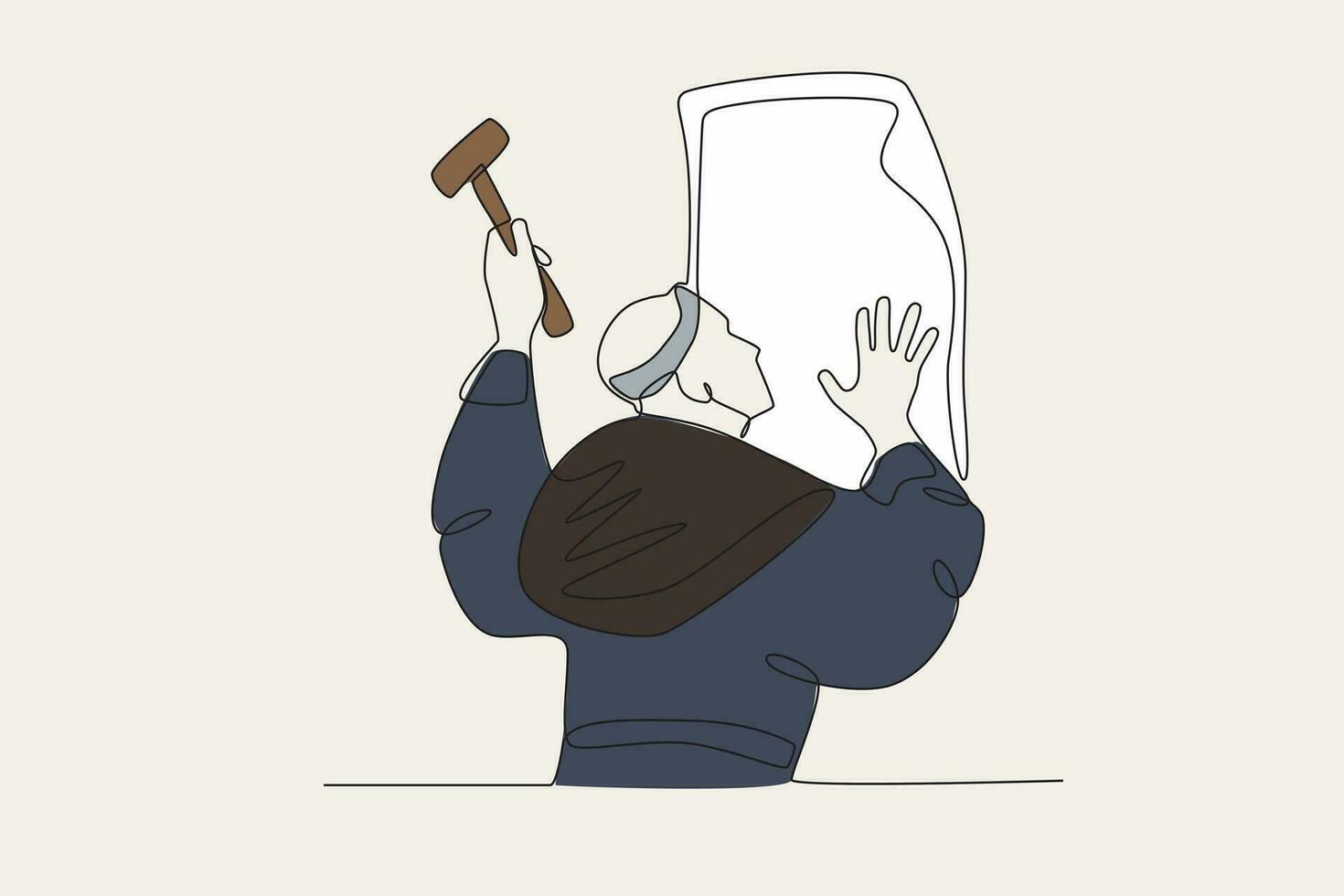 Illustration of a man attaching protestant teachings vector
