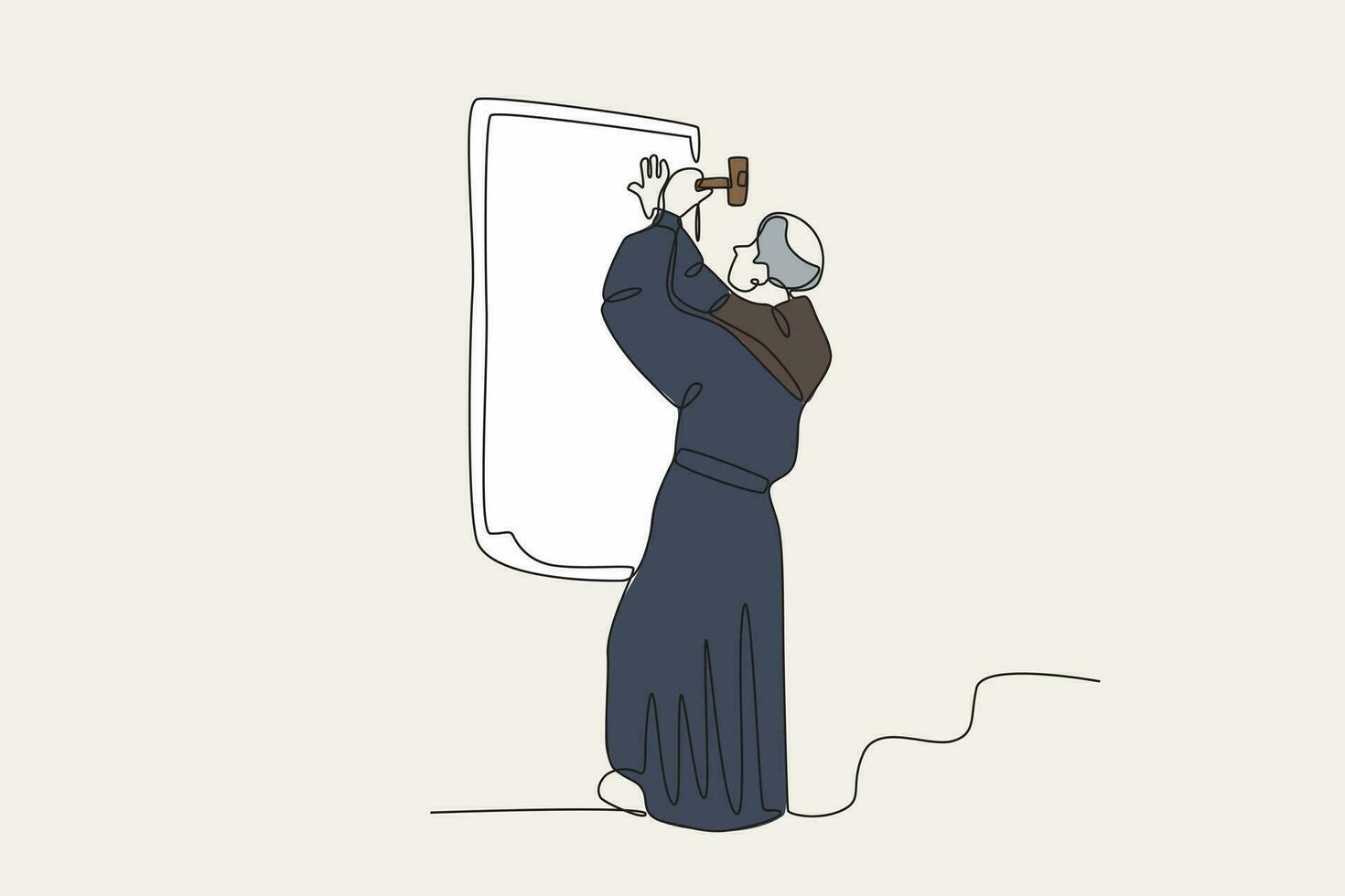 ilustración de un protestante reformado hombre vector