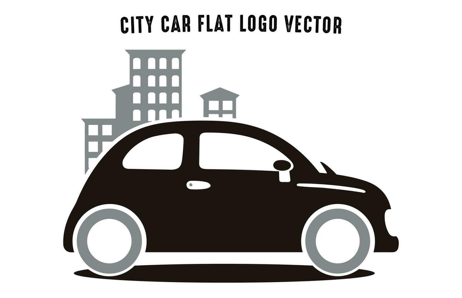 City Car flat Logo vector silhouette isolated on a white background