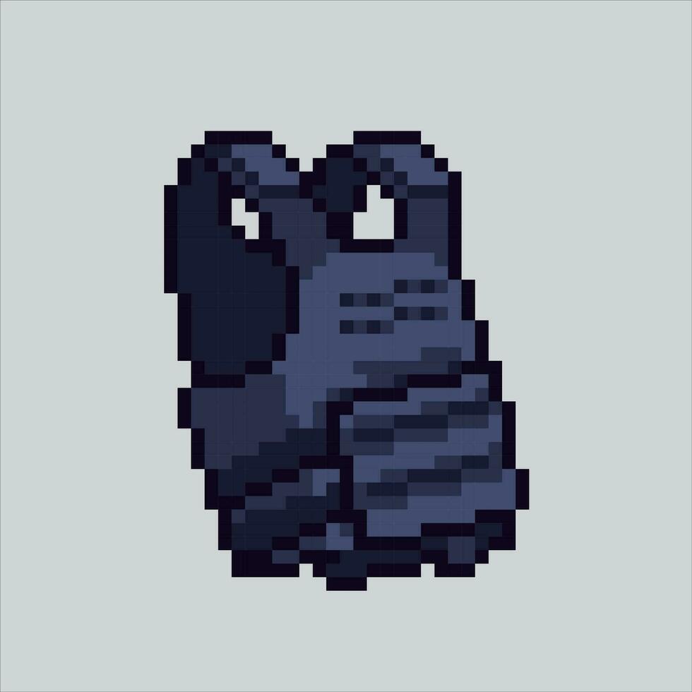 Pixel art illustration Police Vest. Pixelated Vest. Security Police Vest Bulletproof pixelated for the pixel art game and icon for website and video game. old school retro. vector