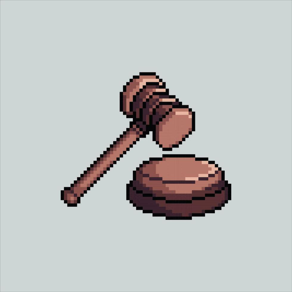 Pixel art illustration Gavel. Pixelated Gavel. Gavel on Court pixelated for the pixel art game and icon for website and video game. old school retro. vector